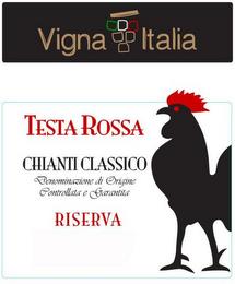 VIGNA ITALIA TESTA ROSSA CHIANTI CLASSICO DENOMINAZIONE DI ORIGINE CONTROLLATA E GARANTITA RISERVA trademark