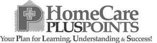 P HOMECARE PLUSPOINTS YOUR PLAN FOR LEARNING, UNDERSTANDING & SUCCESS! trademark