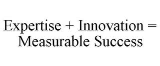 EXPERTISE + INNOVATION = MEASURABLE SUCCESS trademark