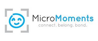 MICROMOMENTS CONNECT. BELONG. BOND. trademark