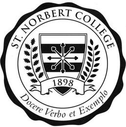 ST. NORBERT COLLEGE 1898 DOCERE VERBO ETEXEMPLO trademark