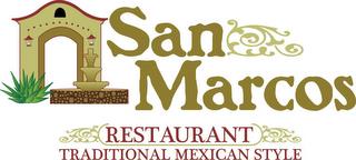 SAN MARCOS RESTAURANT TRADITIONAL MEXICAN STYLE trademark