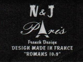 N & J PARIS FRENCH DESIGN DESIGN MADE IN FRANCE "ROMANS 10:9" trademark