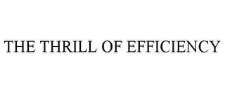 THE THRILL OF EFFICIENCY trademark