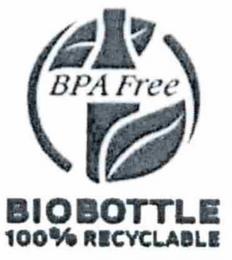 BPA FREE BIOBOTTLE 100% RECYCLABLE trademark