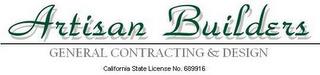 ARTISAN BUILDERS GENERAL CONTRACTING & DESIGN trademark