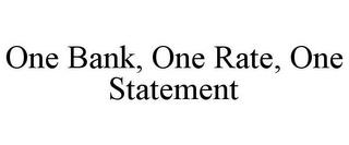 ONE BANK, ONE RATE, ONE STATEMENT trademark