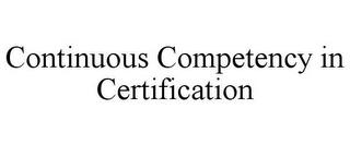 CONTINUOUS COMPETENCY IN CERTIFICATION trademark