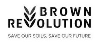 BROWN REVOLUTION SAVE OUR SOILS, SAVE OUR FUTURE trademark