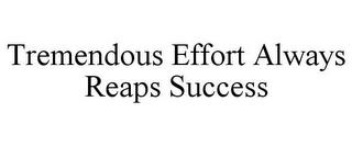 TREMENDOUS EFFORT ALWAYS REAPS SUCCESS trademark