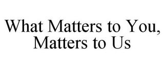 WHAT MATTERS TO YOU, MATTERS TO US trademark