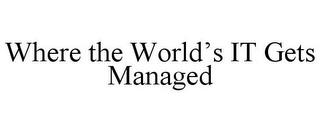 WHERE THE WORLD'S IT GETS MANAGED trademark