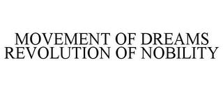 MOVEMENT OF DREAMS REVOLUTION OF NOBILITY trademark