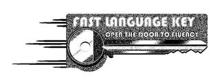 FAST LANGUAGE KEY OPEN THE DOOR TO FLUENCY trademark