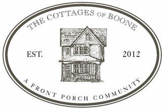 THE COTTAGES OF BOONE A FRONT PORCH COMMUNITY EST. 2012 trademark