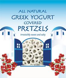 ALL NATURAL GREEK YOGURT COVERED PRETZELS IRRESISTIBLY SWEET AND SALTY trademark