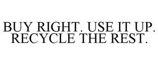 BUY RIGHT. USE IT UP. RECYCLE THE REST. trademark