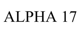 ALPHA 17 trademark