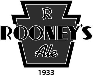 R ROONEY'S ALE 1933 trademark