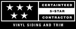 CERTAINTEED 5 · STAR CONTRACTOR VINYL SIDING AND TRIM trademark