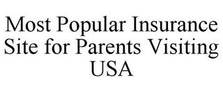 MOST POPULAR INSURANCE SITE FOR PARENTS VISITING USA trademark