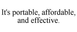 IT'S PORTABLE, AFFORDABLE, AND EFFECTIVE. trademark