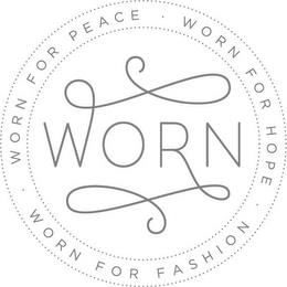 WORN WORN FOR PEACE WORN FOR HOPE WORN FOR FASHION trademark