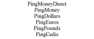 PINGMONEYDIRECT PINGMONEY PINGDOLLARS PINGEUROS PINGPOUNDS PINGCEDIS trademark