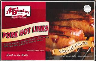 AUNT BESSIE'S PORK HOT LINKS trademark