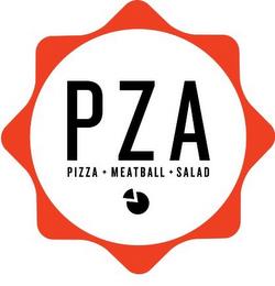 PZA PIZZA + MEATBALL + SALAD trademark