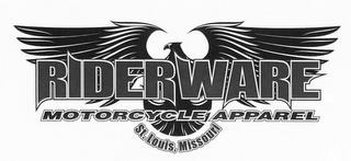 RIDERWARE MOTORCYCLE APPAREL ST. LOUIS, MISSOURI trademark