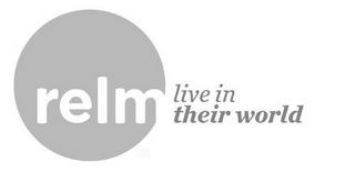 RELM LIVE IN THEIR WORLD trademark