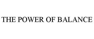 THE POWER OF BALANCE trademark