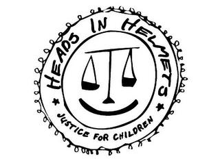 HEADS IN HELMETS JUSTICE FOR CHILDREN trademark