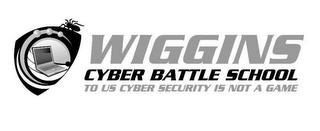 WIGGINS CYBER BATTLE SCHOOL TO US CYBER SECURITY IS NOT A GAME trademark