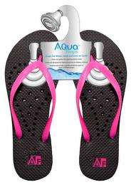 AF AQUA FLOPS GREAT FOR WATER, SAND AND EVEN ON LAND! · HOLES ARE PERFECT FOR DRAINING EXCESS WATER · SOLES ARE DESIGNED TO IMPROVE TRACTION ON SLIPPERY SURFACES · ANTIMICROBIAL HELPS PROVIDE PROTECTION AGAINST ODORS AND FOOT FUNGUS trademark