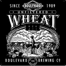 SINCE 1989 BOULEVARD BREWING CO. · UNFILTERED · WHEAT BEER KANSAS CITY MISSOURI trademark