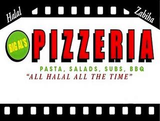 BIG AL'S PIZZERIA, HALAL, ZABIHAH, PASTA, SALADS, SUBS, BBQ, "ALL HALAL ALL THE TIME" trademark