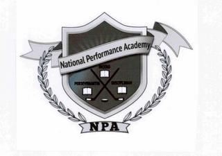 NATIONAL PERFORMANCE ACADEMY PERSEVERANTIA PASSIO DISCIPLINAM NPA trademark