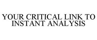 YOUR CRITICAL LINK TO INSTANT ANALYSIS trademark