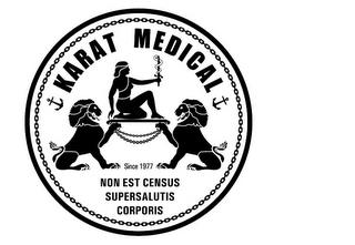 KARAT MEDICAL SINCE 1977 NON EST CENSUS SUPERSALUTIS CORPORIS trademark