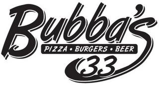 BUBBA'S 33 PIZZA BURGERS BEER trademark