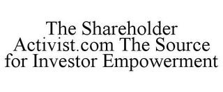 THE SHAREHOLDER ACTIVIST.COM THE SOURCE FOR INVESTOR EMPOWERMENT trademark