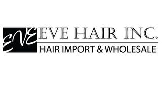 EVE EVE HAIR INC. HAIR IMPORT & WHOLESALE trademark