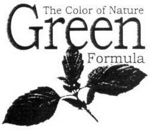 THE COLOR OF NATURE GREEN FORMULA trademark