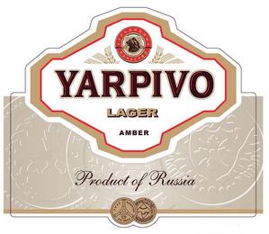 YARPIVO LAGER AMBER PRODUCT OF RUSSIA trademark