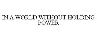 IN A WORLD WITHOUT HOLDING POWER trademark