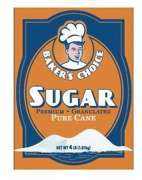 BAKER'S CHOICE SUGAR PREMIUM GRANULATED PURE CANE NET WT 4 LB (1.81KG) trademark