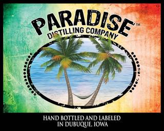 PARADISE DISTILLING COMPANY HAND BOTTLED AND LABELED IN DUBUQUE IOWA trademark