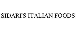 SIDARI'S ITALIAN FOODS trademark